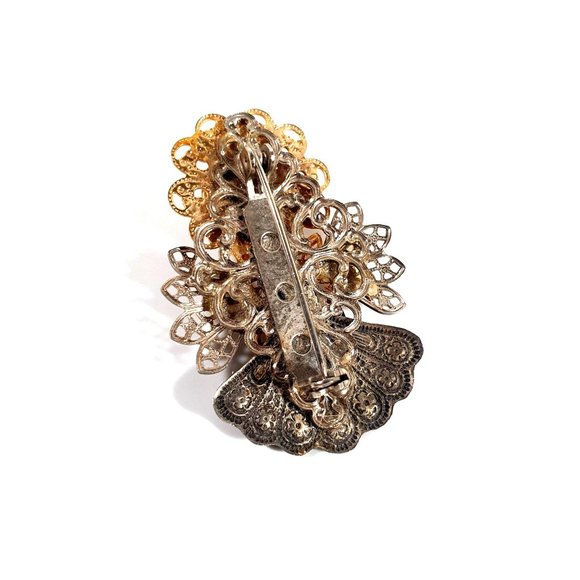 Guardian Angel Handmade Vintage Pin Brooch Rhinestone 2" Fashion Jewelry - Picture 2 of 4